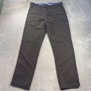 Samuel Windsor Moleskin Trousers Men's Sz 36Rx30 Green Soft Brushed Cotton